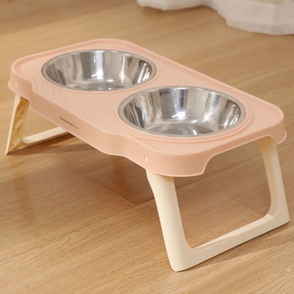 페오펫몰,딩동펫 반려동물 하이 폴딩 더블볼 스텐 보울 식기