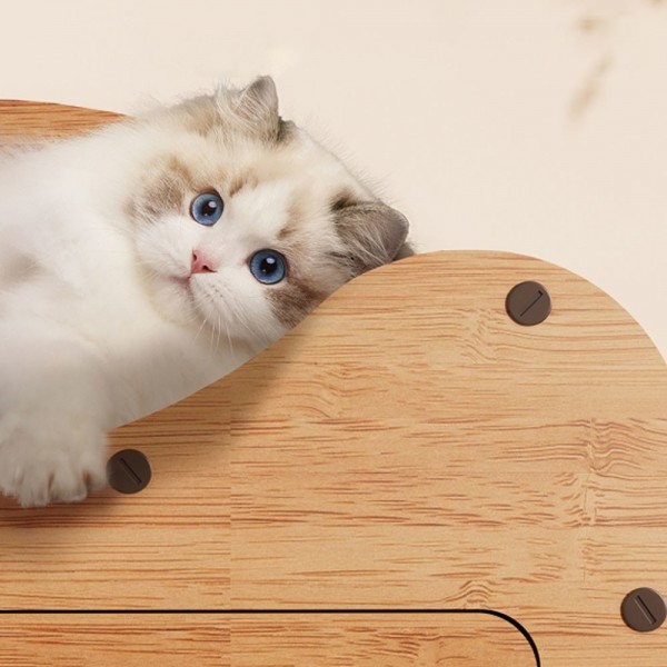 페오펫몰,딩동펫 고양이 브레드 우드 커브 스크래쳐 숨숨집 하우스