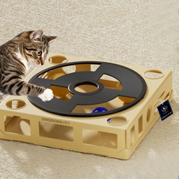 페오펫몰,딩동펫 고양이 미로 턴테이블 방울공 장난감
