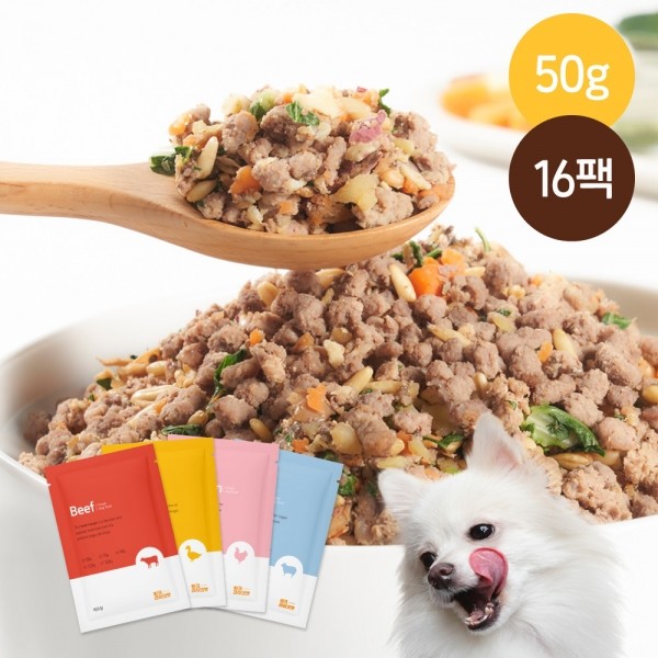 페오펫몰,씽크라이크펫 강아지화식 강아지자연식 강아지습식 수제사료 50g 16팩